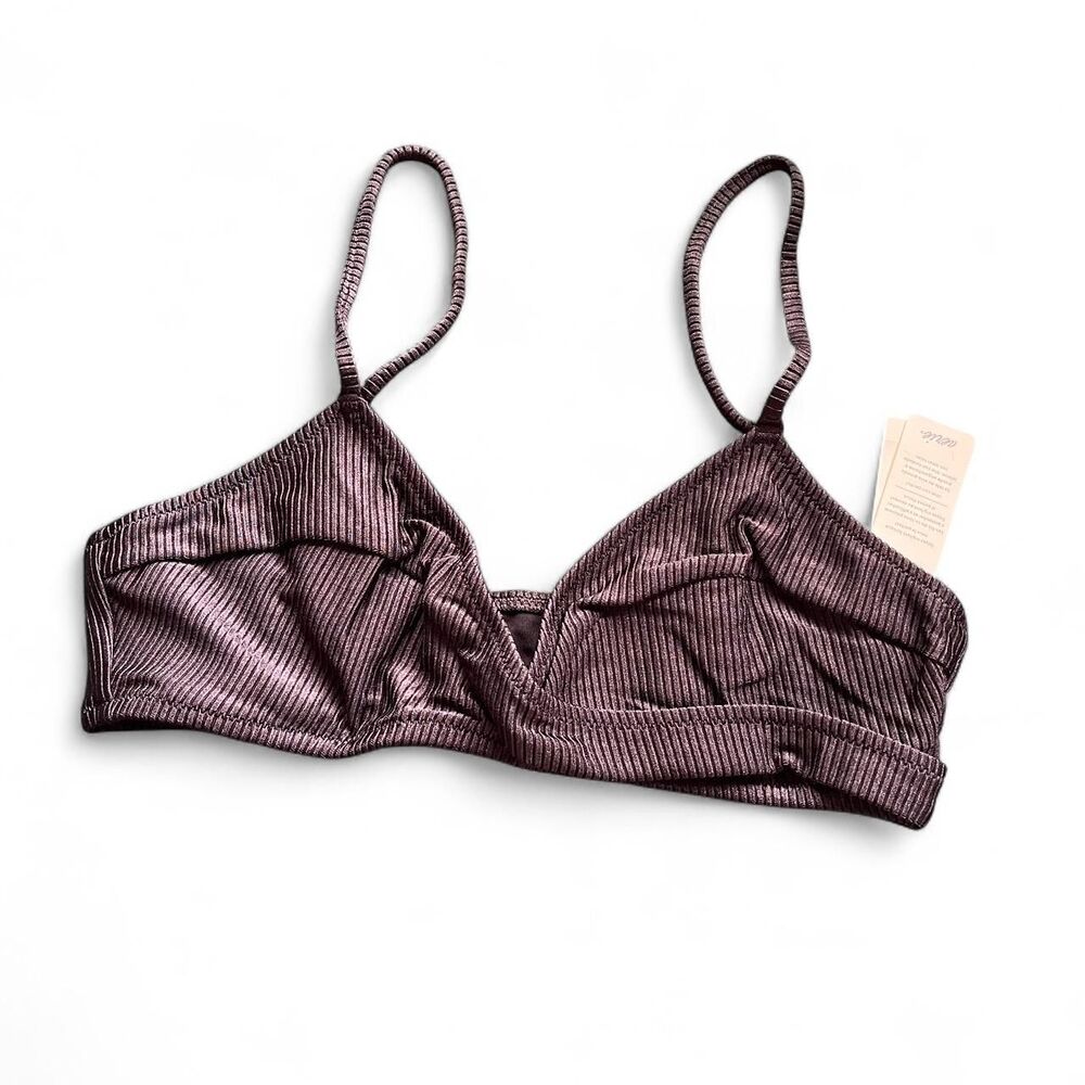 NWT Aerie Women's Black Ribbed Bikini Size Medium